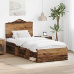 vidaXL Cadre de lit Bois ancien 100 x 200 cm Pin massif