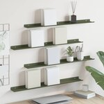 vidaXL Étagère flottante 4 Pièces Vert olive 80 x 9 x 2 5 cm Acier