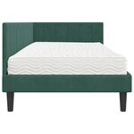 vidaXL Cadre de lit d'angle Vert foncé 90 x 200 cm Velours