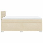 vidaXL Sommier à lattes de lit avec matelas Crème 120x200 cm Tissu