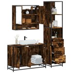 vidaXL Ensemble de meubles de salle de bain 3 Pièces Chêne fumé