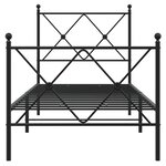 vidaXL Cadre de lit métal avec tête de lit/pied de lit noir 80x200 cm