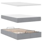 vidaXL Lit ottoman avec matelas gris clair 120x200 cm tissu