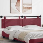 vidaXL Tête de lit suspendue Bordeaux Tissu