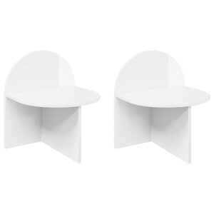 vidaXL Table de chevet 2 pc Blanc brillant 40 x 35 5 x 45 5 cm