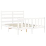 vidaXL Cadre de lit avec tête de lit blanc 140x190 cm bois massif