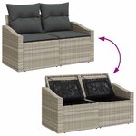vidaXL Ensemble de salle à manger pour jardin 7 Pièces Gris clair