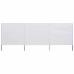 vidaXL Paravent 3 panneaux Tissu 400 x 120 cm Blanc