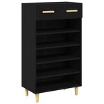 vidaXL Cabinet à chaussures avec tiroir Chêne noir 60 x 35 x 105 cm