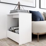 vidaXL Table d'appoint blanc 50x26x50 cm bois d'ingénierie