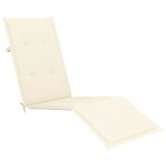 vidaXL Chaise longue d'extérieur repose-pied et coussin Acacia solide