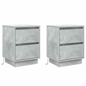 vidaXL Cabinet de chevet 2 Pièces Gris béton 39 x 34 5 x 50 cm
