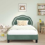 vidaXL Cadre de lit pour enfants avec tête de lit Vert Mer 90 x 200 cm