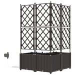 vidaXL Jardinières de jardin 1 pc Marron 80 x 80 x 142 cm Plastique