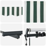vidaXL Auvent rétractable automatique vert et blanc 450x300 cm