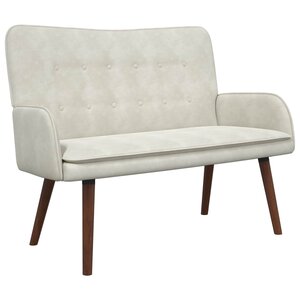 vidaXL Sofa 2 places Crème 115 x 61 x 87 cm Velours (V)