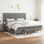 vidaXL Sommier à lattes de lit avec matelas Gris foncé 200x200cm Tissu