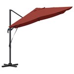 vidaXL Parasol Roma à Bras Déporté Rouge  Noir 352 x 251 x 260 cm