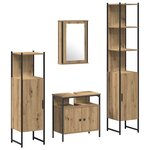vidaXL Ensemble de mobilier de salle de bain 4 Pièces chêne artisanal