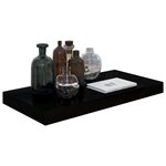 vidaXL Étagère murale flottante 4 Pièces Noir brillant 50x23x3 8 cm MDF