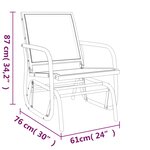 vidaXL Chaise oscillante de jardin noir 61x76x87 cm textilène/acier