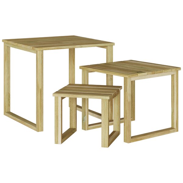 vidaXL Ensemble de tables de transat 3 pièces en bois d'acacia massif