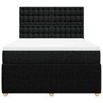 vidaXL Sommier à lattes de lit avec matelas Noir 140x200 cm Tissu