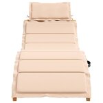 vidaXL Chaises longues avec coussins lot de 2 beige bois massif acacia