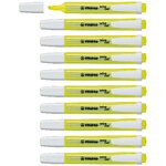 Surligneur de poche SWING COOL Pointe Biseautée 1 - 4 mm Jaune x 10 STABILO