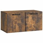 vidaXL Meuble TV mural Chêne fumé 59 5 x 31 x 30 cm Bois d'ingénierie