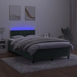 vidaXL Sommier à lattes de lit avec matelas LED Vert foncé 120x200 cm