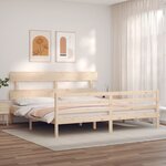 vidaXL Cadre de lit sans matelas 200x200 cm bois massif