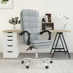 vidaXL Fauteuil inclinable de bureau Gris clair Tissu