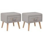 vidaXL Tables de chevet 2 Pièces Gris 40x35x40 cm Tissu