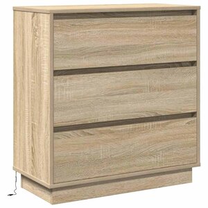 vidaXL Cabinet de chevet avec tiroir Chêne sonoma 71 x 34.5 x 75 cm