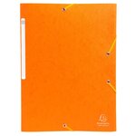 Chemises À Élastiques Carte Lustrée 3 Rabats Monobloc - Orange - Exacompta