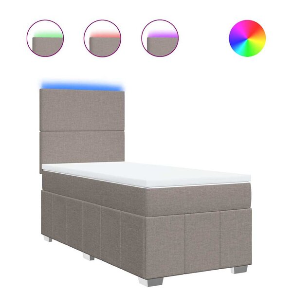 vidaXL Sommier à lattes de lit avec matelas Taupe 80x200 cm Tissu