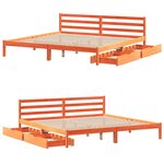 vidaXL Cadre de lit sans matelas cire marron 200x200cm bois pin massif