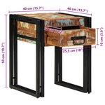 vidaXL Table d'appoint avec tiroir 40 x 40 x 50 cm Bois Recyclé Solide