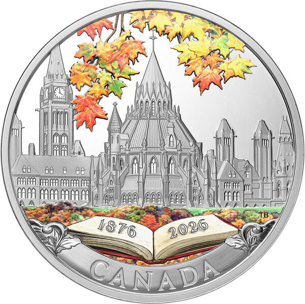 Monnaie LIBRARY OF PARLIAMENT 150 Anniversaire 1 Oz Argent 20$ Canada 2026 (PRÉCOMMANDE)