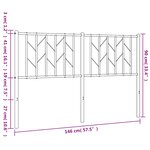 vidaXL Tête de lit métal noir 140 cm