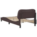 vidaXL Cadre de lit avec LED sans matelas marron foncé 80x200 cm tissu