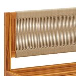 vidaXL Ensemble de canapés de jardin 3 pièces avec coussins bois d'acacia et corde