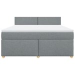 vidaXL Sommier à lattes de lit avec matelas Gris clair 180x200cm Tissu