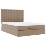 vidaXL Cadre de lit ottoman et matelas cappuccino 140x200cm similicuir