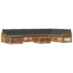 vidaXL Ensemble de canapés d'extérieur 9 Pièces Naturel et Anthracite