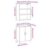 vidaXL Buffet avec armoire murale chêne artisanal bois d'ingénierie