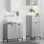 vidaXL Ensemble de mobilier de salle de bain 2 Pièces Gris Sonoma