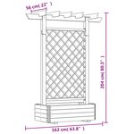 vidaXL Jardinière pergola 162 x 56 x 204 cm Bois