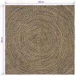 vidaXL Tapis de surface Naturel et noir 120 x 120 cm Jute